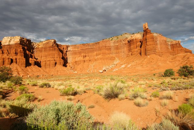 Capitol Reef NP -- Red cliff on the west side of Waterpocket Fold 