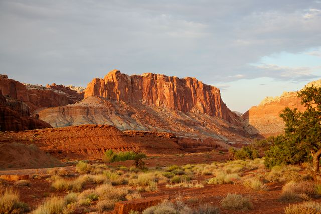 Capitol Reef NP -- Castle Rock at sunset