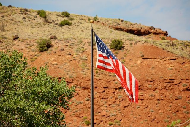 Capitol Reef NP -- Flag at Visitor's Center