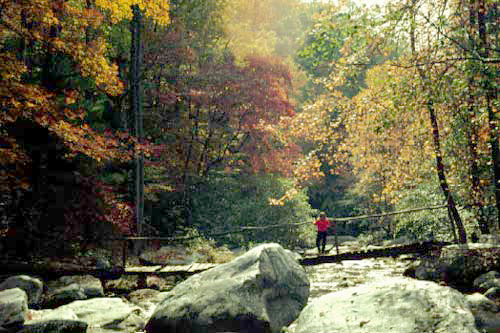 Sherry Johnson on bridge in upper end of the Valley 