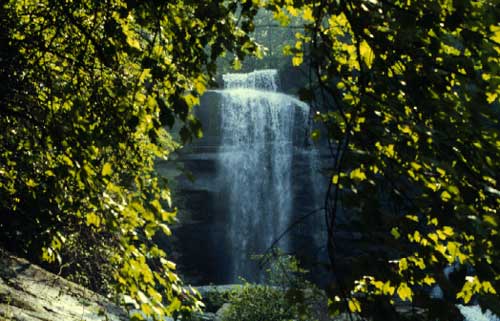 Twin Falls (left side) in the summer