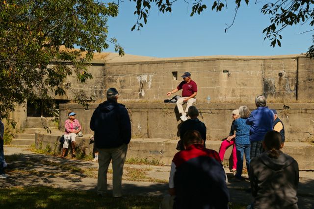Fort Wool -- Group Leader discussing the History of the Fort 