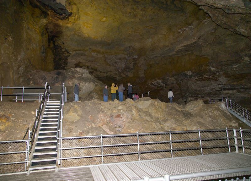 Stairways to various levels of the cave 
