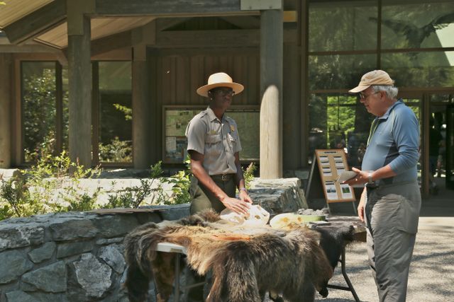 North Cascades -- Park Ranger discussing the different furs found in the Park 