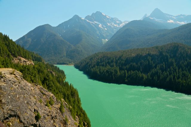 North Cascades -- Ross Lake flowing into Lake Diablo 