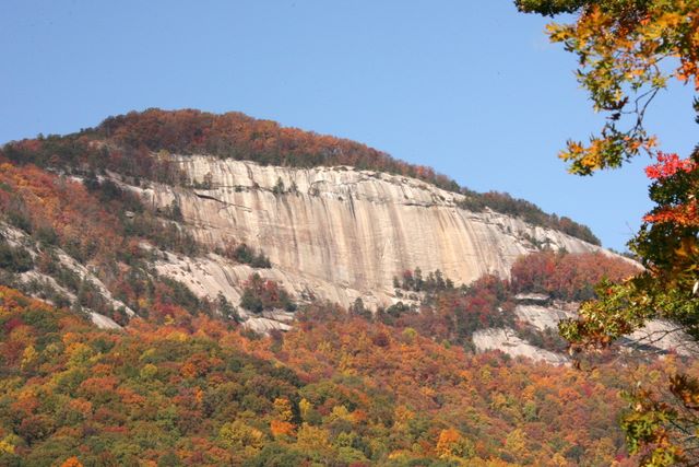 View of Table Rock from pullout inside the Park