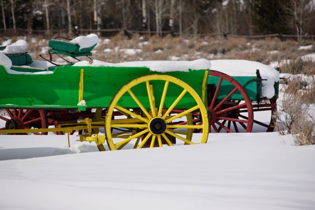 TetonsWinter -- Horse Drawn Wagons 