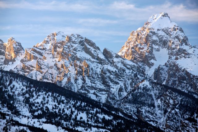 TetonsWinter -- Sunset on the Grand Teton Mountain 