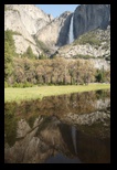 Another view of a reflection of Upper Yosemite Falls 