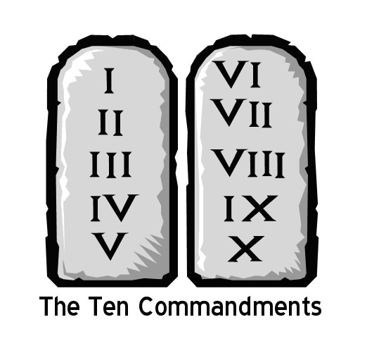 Graphic of ten commandments tablet