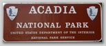 Acadia Entrance Sign
