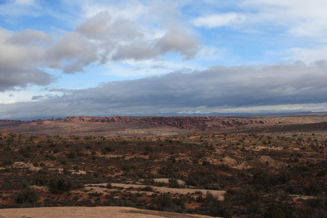 Arches NP -- Winter landscape view of Arches NP 