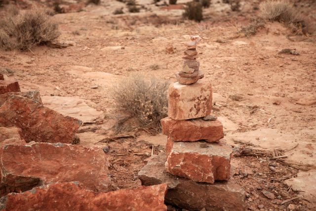 Arches NP Delicate Arch -- Rock Cairn (marker) 