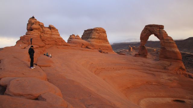Arches NP Delicate Arch -- At the top at sunset 