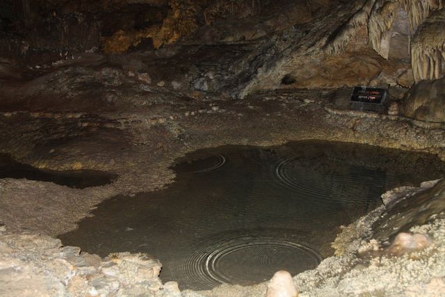 Ripples in a cave pool 