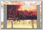 Sign depicting battle 