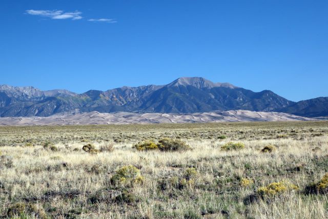 Great Sand Dunes NP from the road to the park 