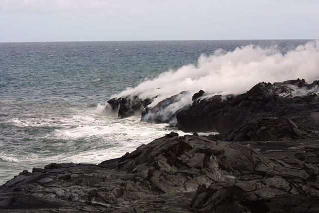 Lava Flow into the Ocean