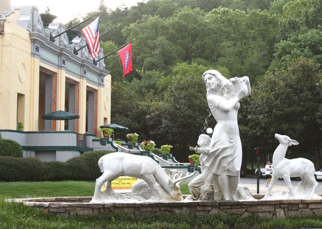 Fountain just outside the park