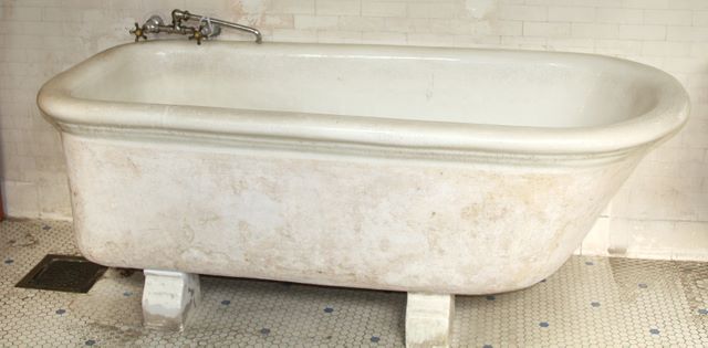 One of the many bathtubs in the Visitor's Center