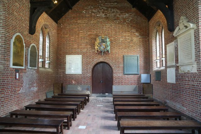 Jamestown -- Inside the Church - looking at the back 