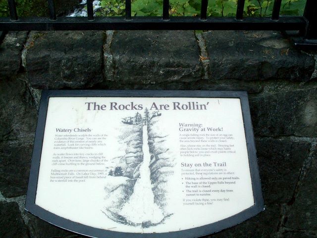 Multnomah Falls - Safety Sign 