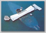 USS Arizona - View from the air of the USS Arizona 