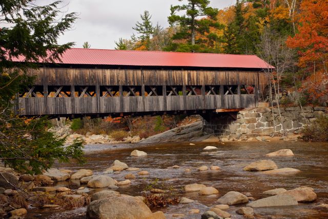 Covered Bridge over Saco River, Conway, NH 