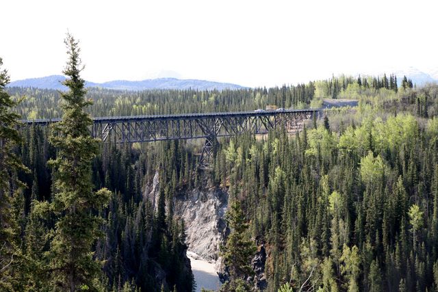 Railroad bridge converted to auto bridge 