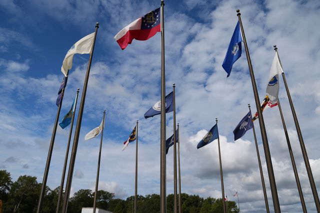 Yorktown Victory Center -- Flags representing the Thirteen States 