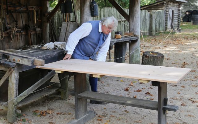 Yorktown Victory Center -- Building a Door with Colonial Tools 